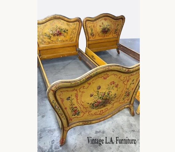 Antique French Louis XVI Italian Rococo Ornate Twin Headboards