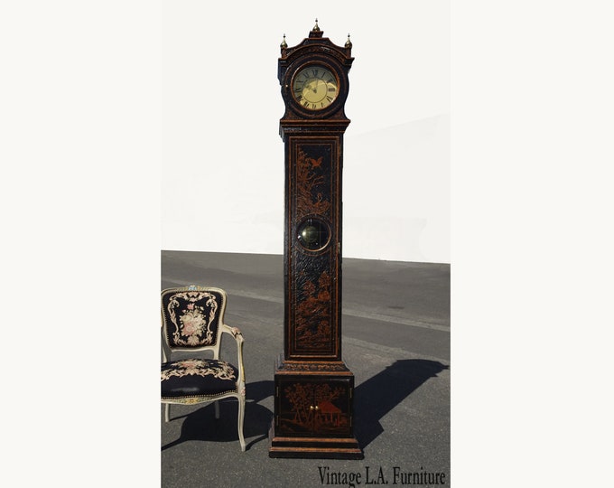 Vintage Oriental Asian Maitland Smith Long Case Grandfather Clock w Chimes