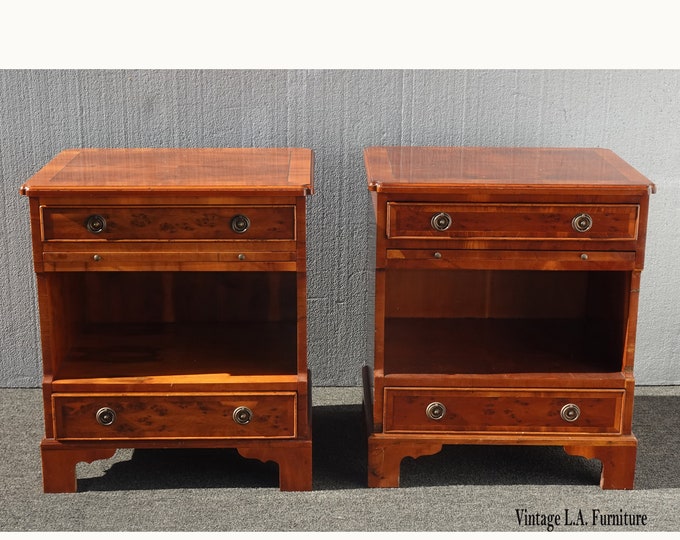 Pair of Hoke Furniture Co Brown Nightstands ~ Traditional Style