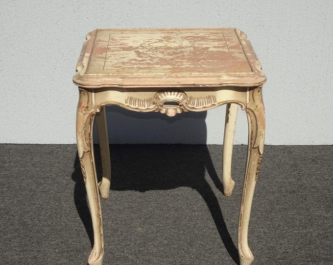 Vintage Rustic French Provincial End Table - Side Table Asis