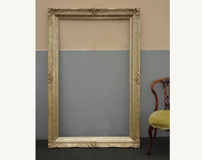 Vintage Large Oversized 69" Tall Silver French Country Picture Frame