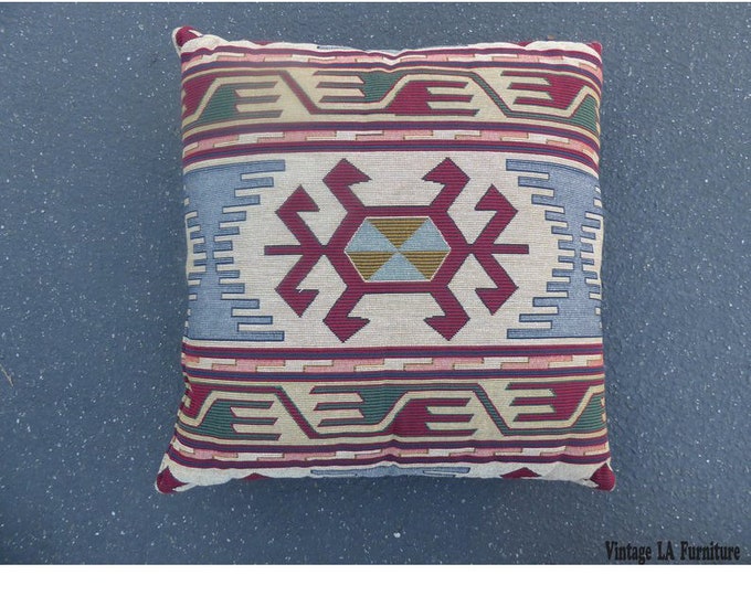 Vintage Southwestern Style Mauve Wool Decorative Pillow