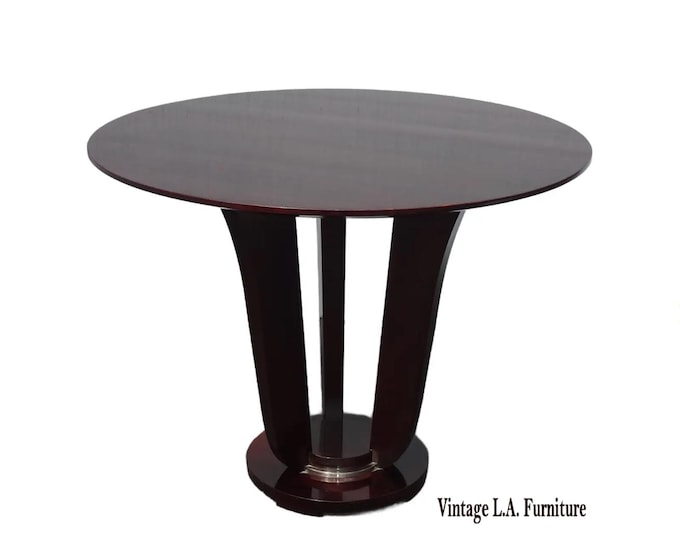 Vintage Baker Furniture Mahogany Pedestal Side Table Barbara Barry Collection