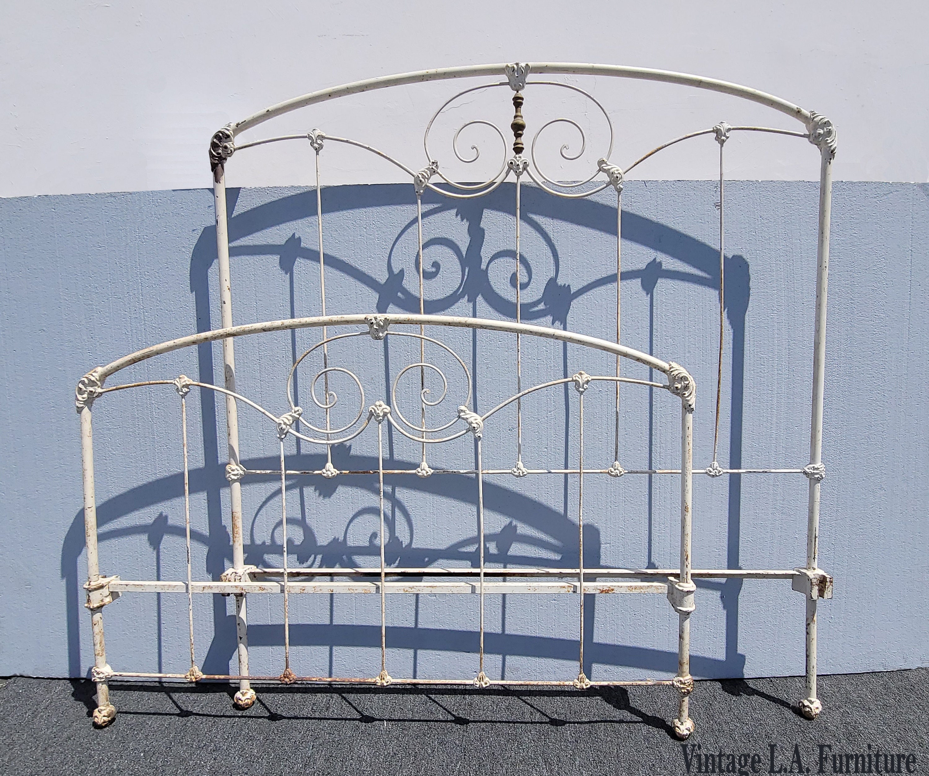 White Iron Bed - Etsy