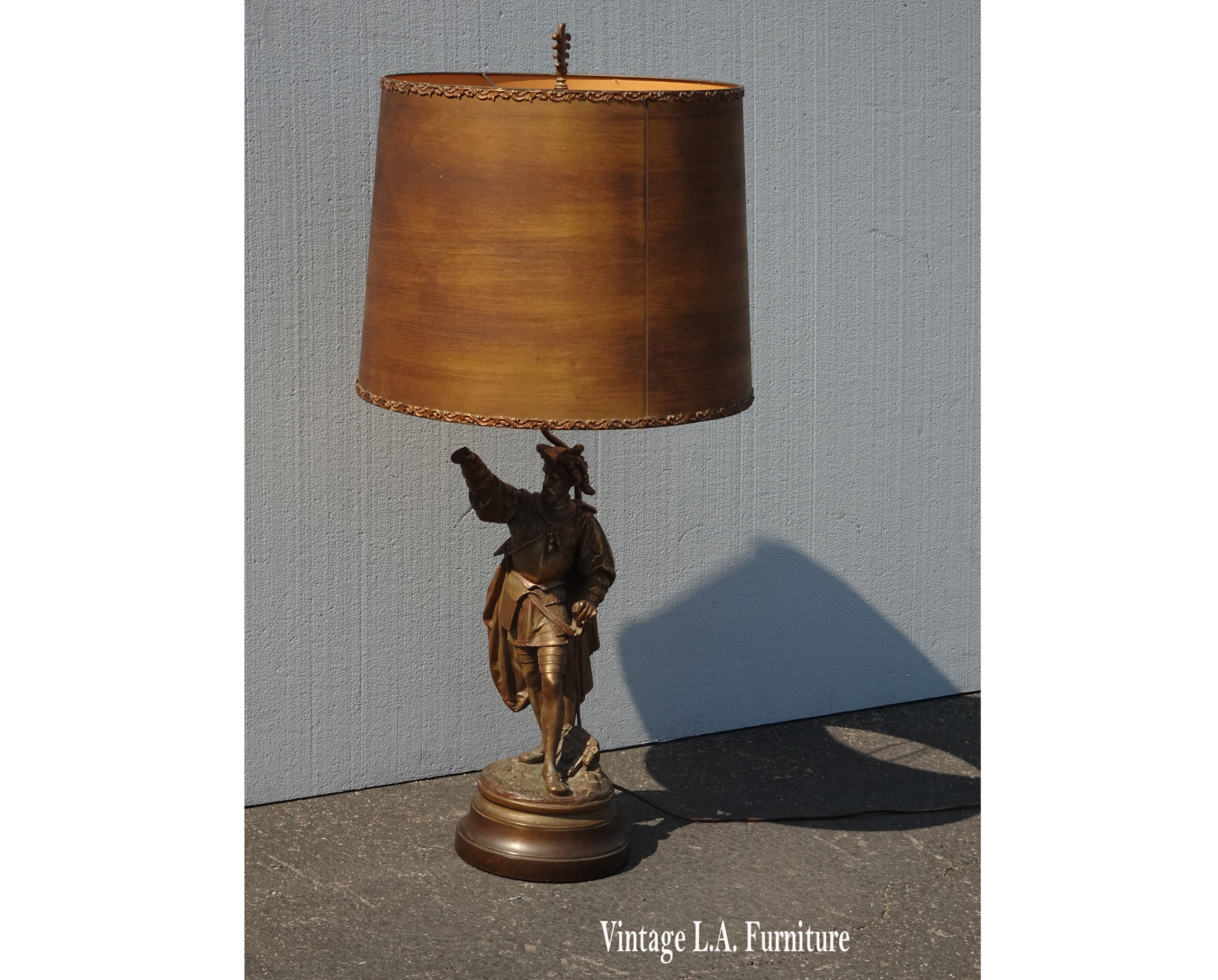 42 Vintage Gold Table Lamp of Soldier Baroque 17th Century Germen