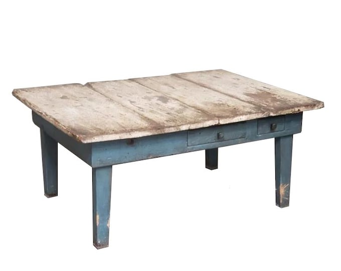 Antique Swedish Gustavian Style Rustic Organic Pine Wood Coffee Table French