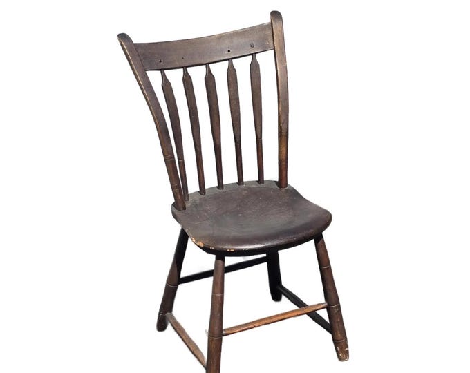 Antique Arrow Back Windsor Brown Childs Side Chair ~ French Country 2of2