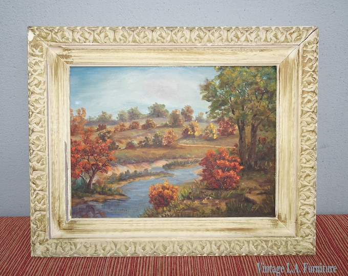 Vintage Oil Painting Picture Landscape "Rolling River" Signed by Myrl Carter