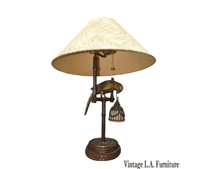 Vintage Frederic Cooper French Country Brass Parrot Perched Lamp LH22