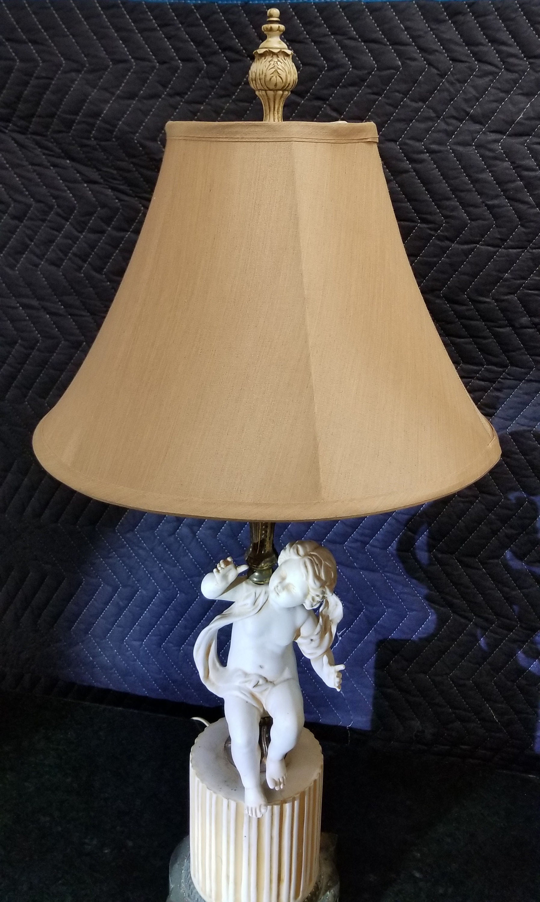 Pair of Vintage White Porcelain Cherub Angel Table Lamps Etsy