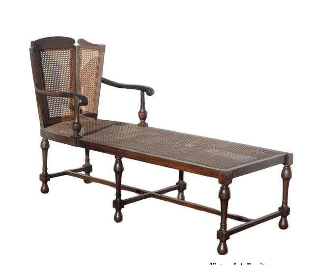 Unique Antique French Country Cane Chaise Lounge Chair ~ Day Bed