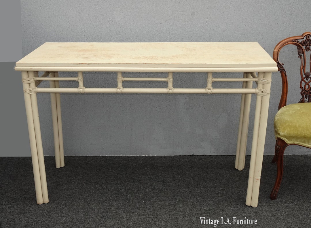 Authentic Mcguire Bamboo off White Entry Table Sofa Table French ...
