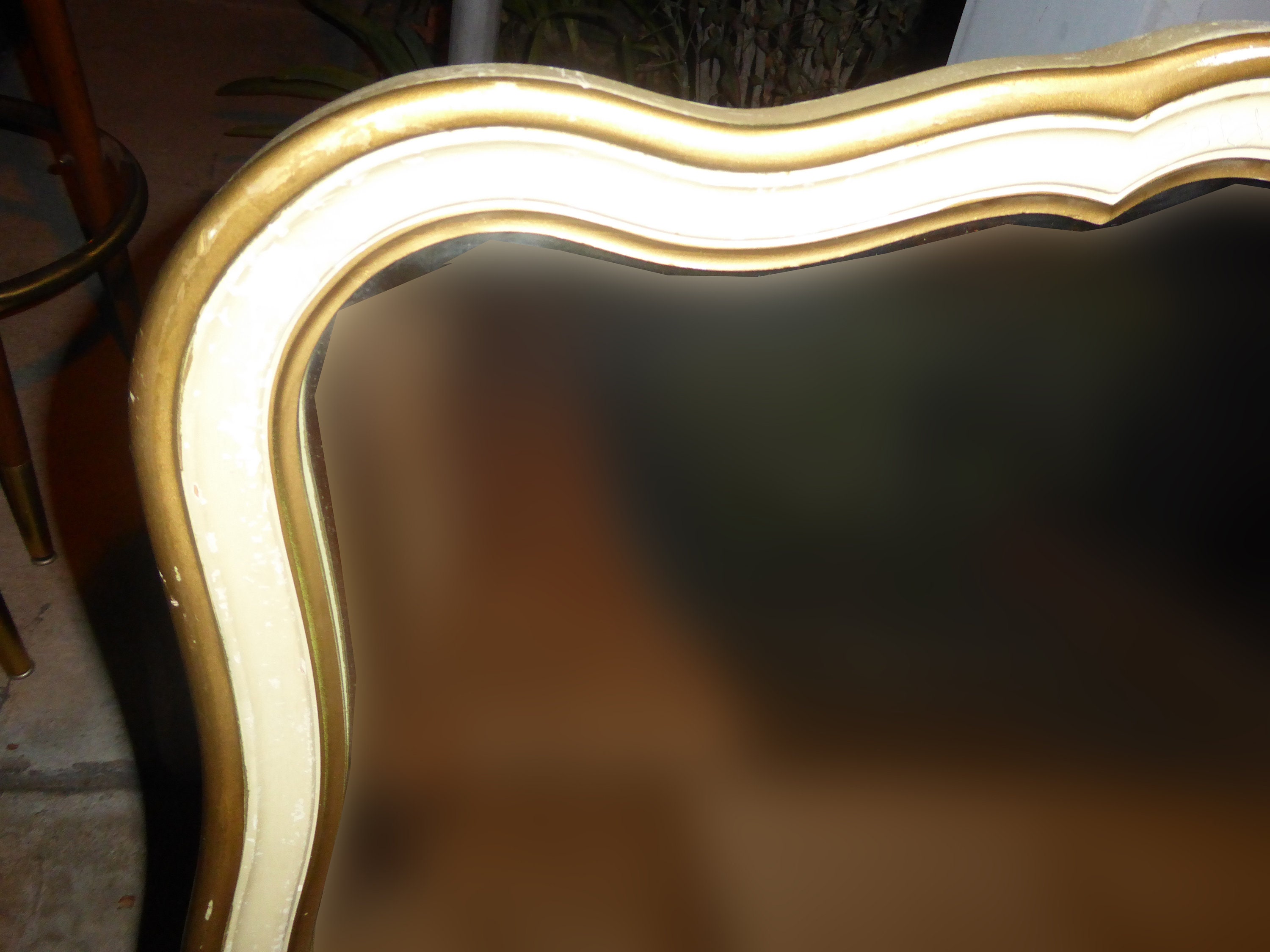 Vintage Drexel French Provincial Wood Cream Wall Mirror French Country