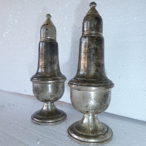 Vintage/Antique Empire Sterling Silver Weighted Salt & Pepper Shakers 242 image 5