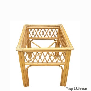 Vintage Tiki Palm Beach Bamboo Rattan Bamboo End Table ~ AS-IS