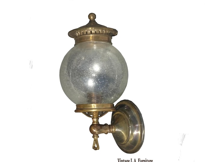 Vintage Gold Wall Sconce Lighting Fixture Round Glass