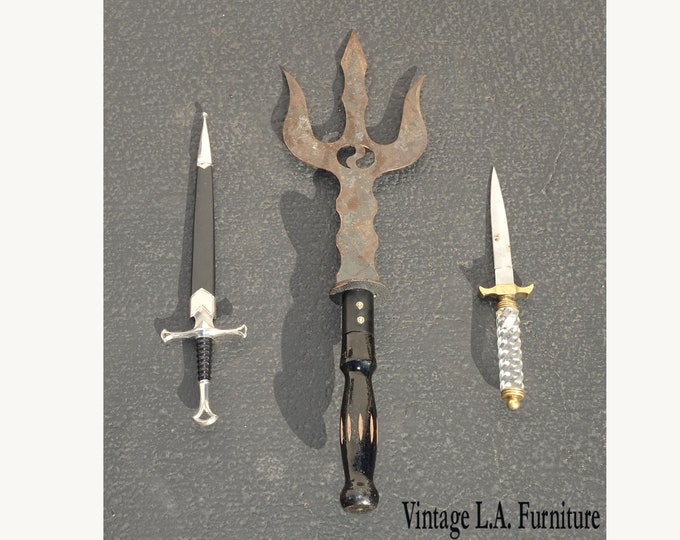 Set of Three Vintage Collectible Rustic Display Knives