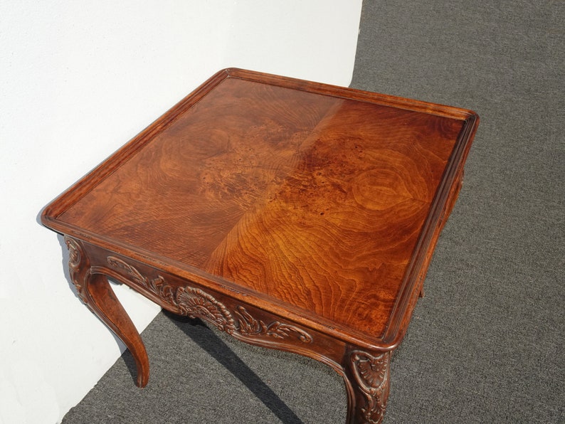 Vintage French Henredon Style Side Table w Burl Wood Inlay & Etsy