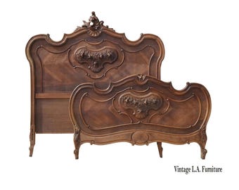 Bed Frame ~ Antique French Louis XVI Queen Headboard FB & Rails