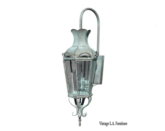 Vintage New Outdoor Wall Light Fixture Green Sconce Lantern Style