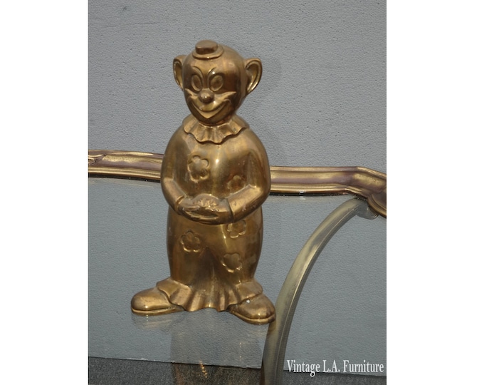 Vintage Solid Brass Clown Statue Figurine by Brassorie
