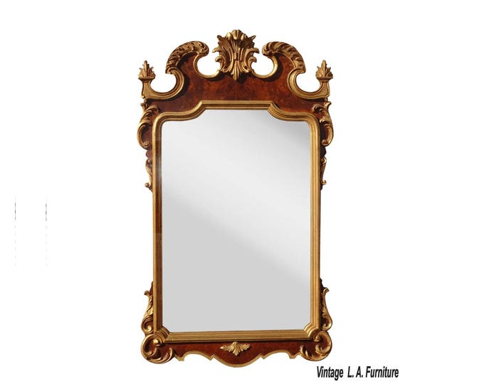 Vintage Federal Parcel Period Gilt Wall Mirror ~ Chippendale Style Made in Italy