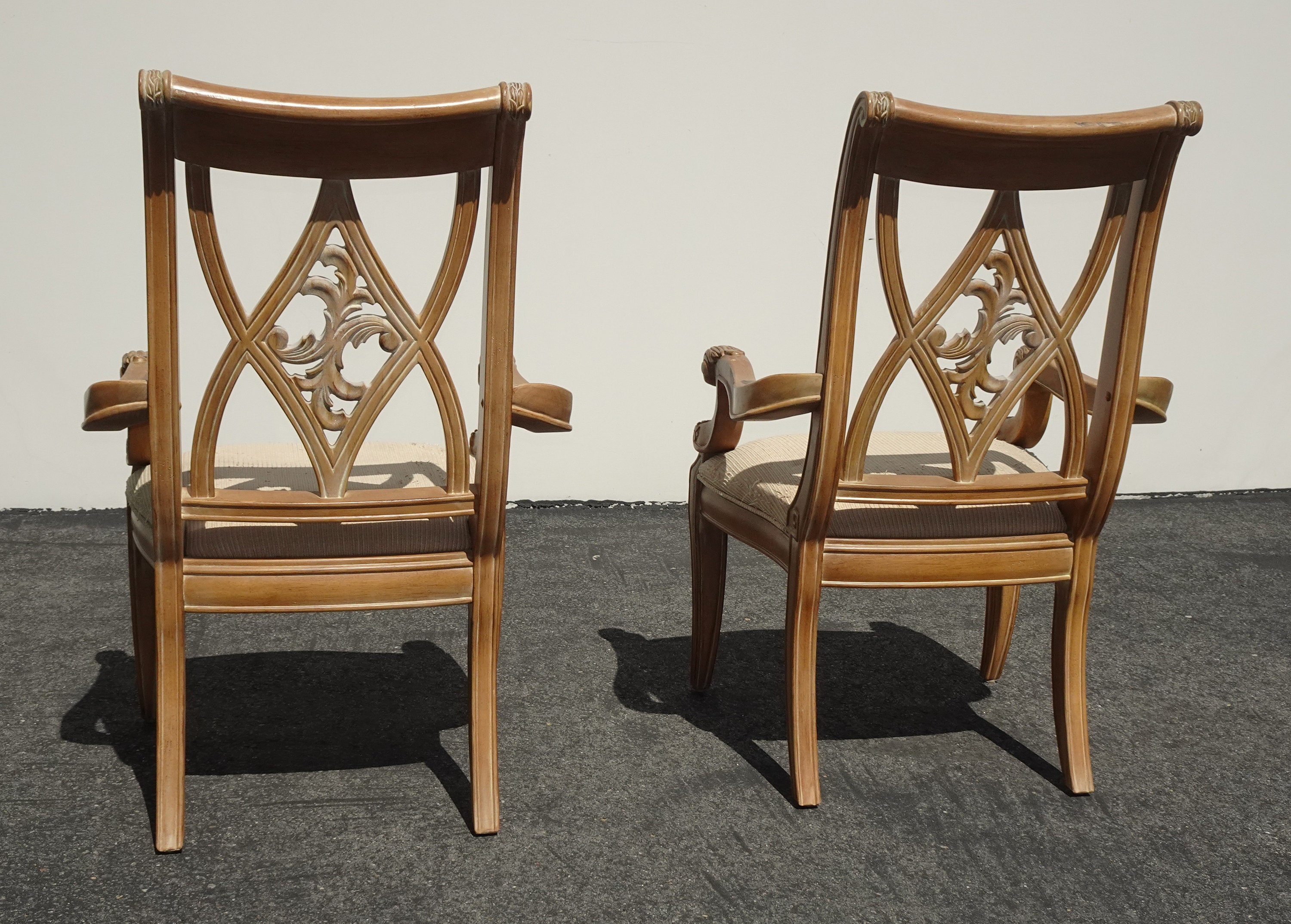 Pair Vintage Bernhardt Furniture Solid Wood Dining Room Armchairs Chairs 1of 3 Etsy