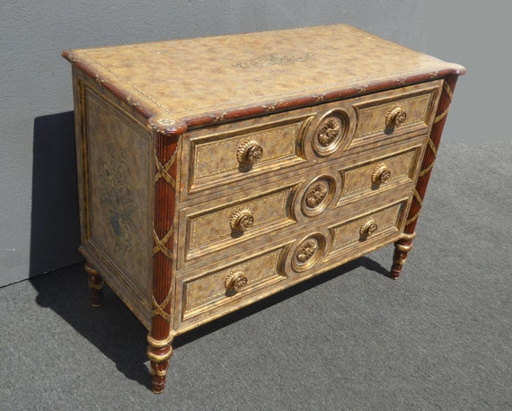 Vintage Maitland Smith Gold Ornate Chest Buffet Hollywood Etsy