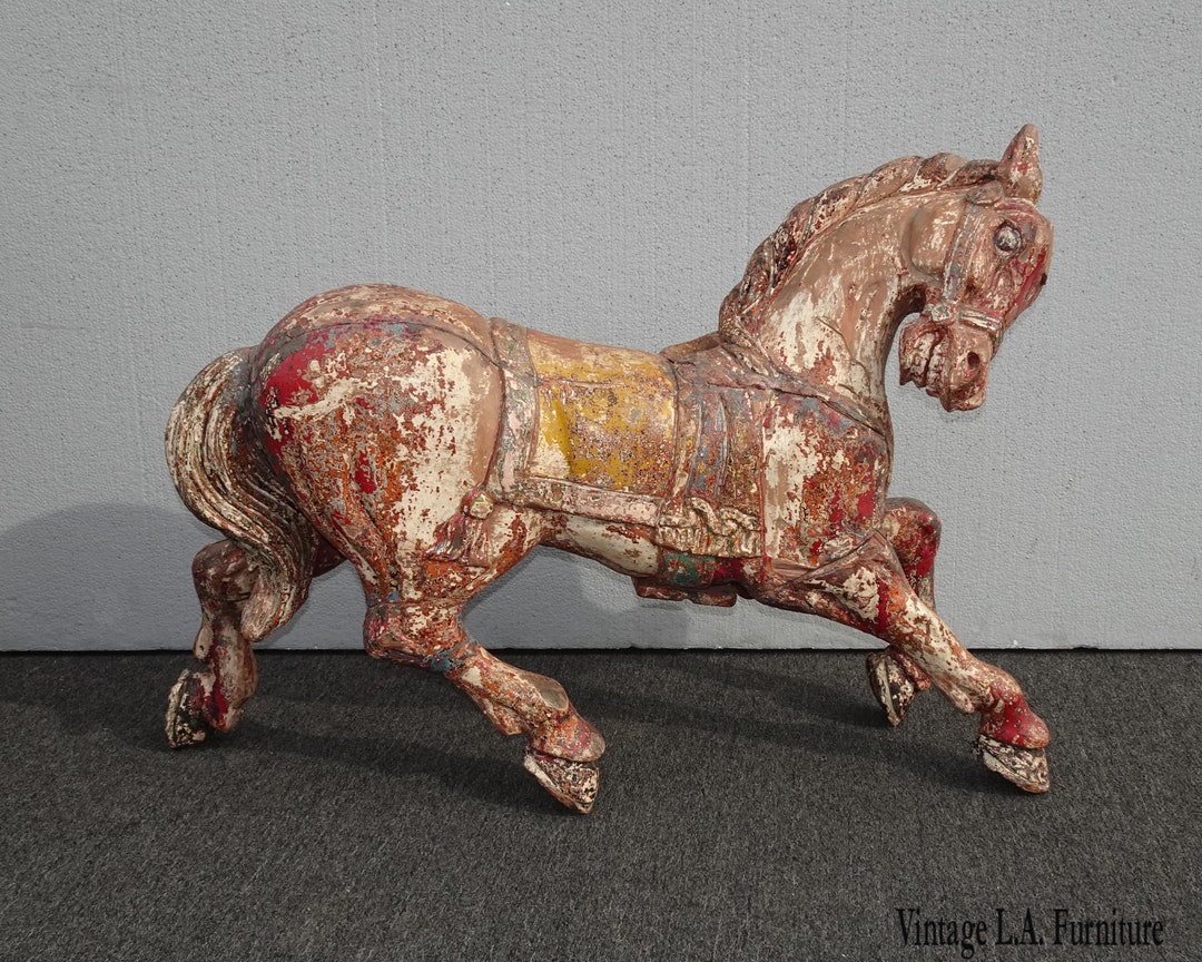 19th Century 26 Tall Statue Carousel Prancing Horse Etsy