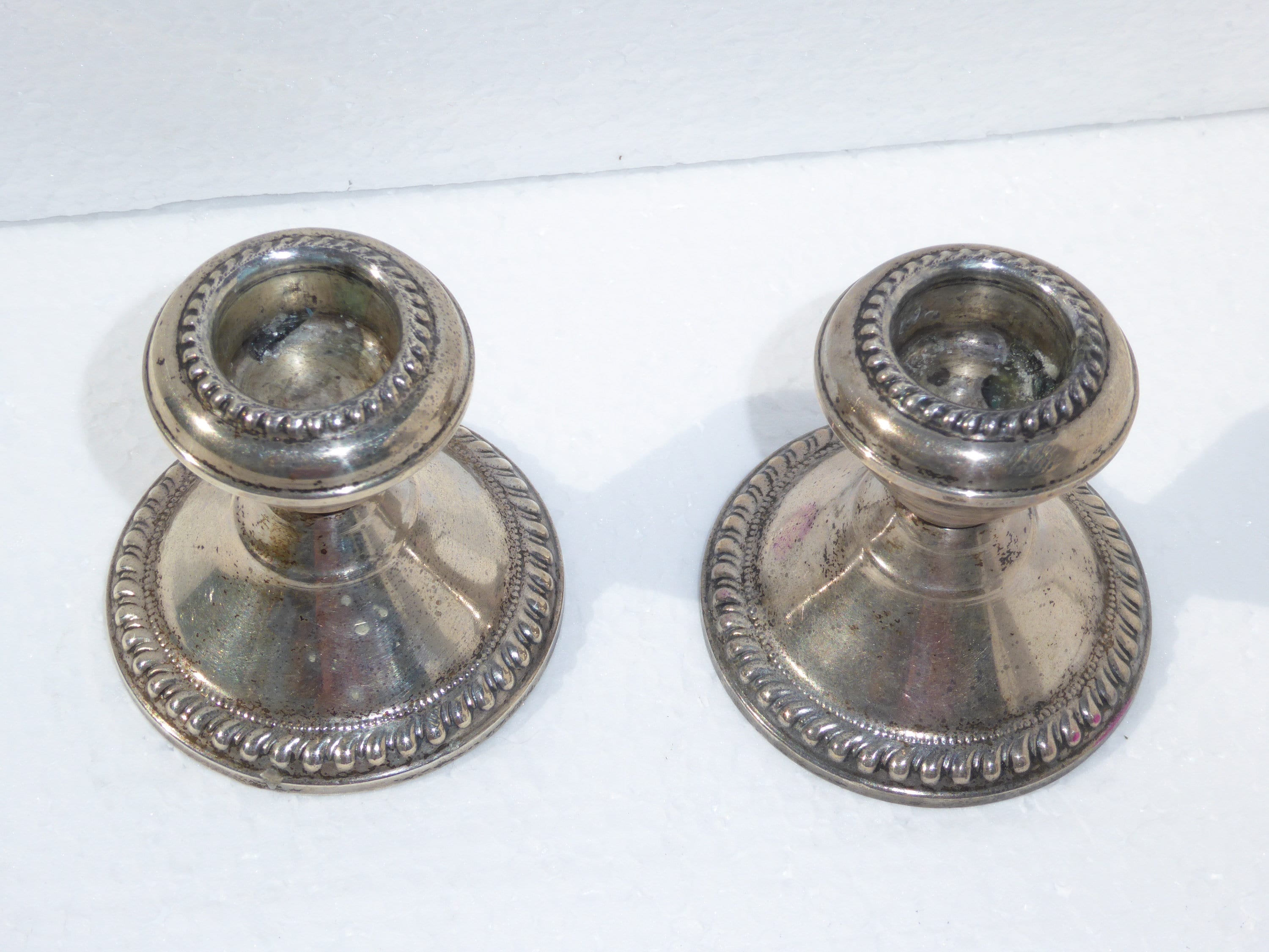 Pair of Vintage Weighted Sterling Silver Candle Holders