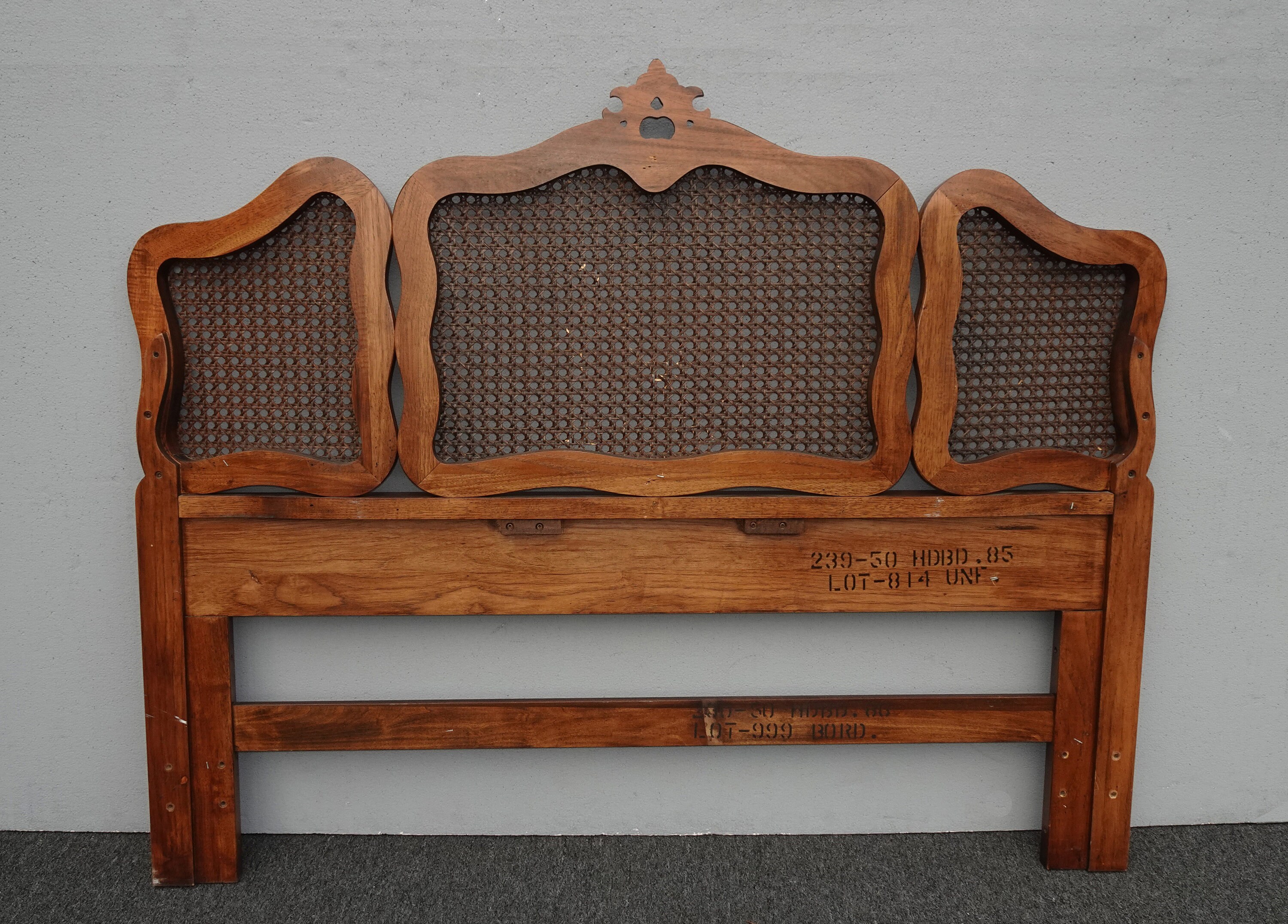 Vintage French Country Brown Cane Queen Full Headboard Etsy