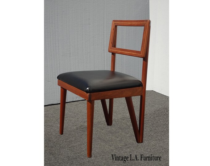 Vintage Mid Century Danish Modern Black Side Chair Grand Rapids Michigan 1960's