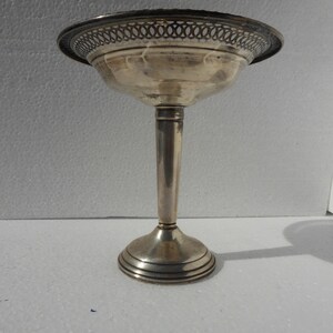 Antique Gruen Weighted Sterling Pedestal Silver Candy Dish image 9