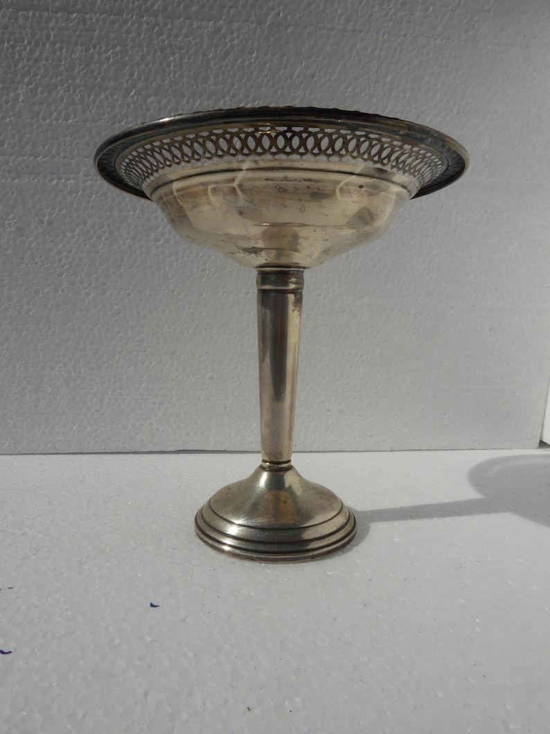 Antique Gruen Weighted Sterling Pedestal Silver Candy Dish image 9