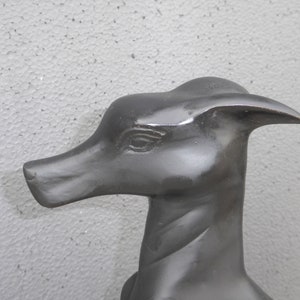 Pair Bronze Vintage Black Greyhound Dog Statues Collectible Sculpture Figurines image 7