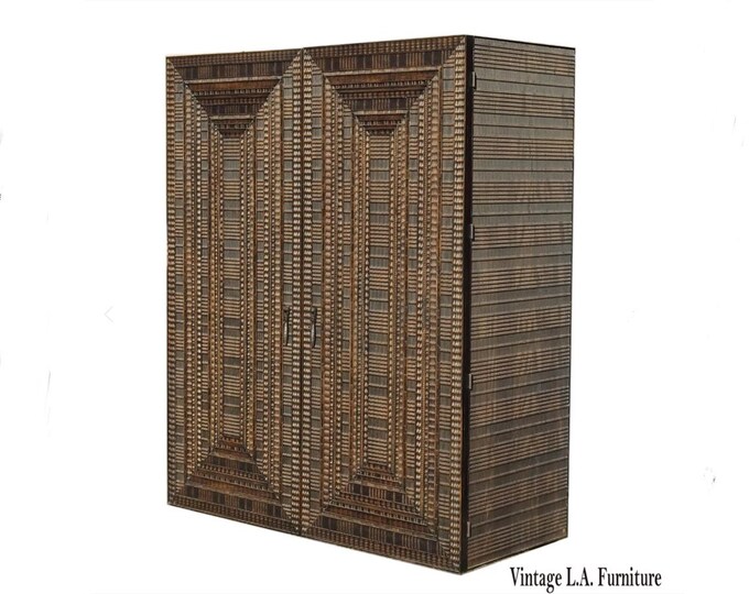 Alfonso Marina Kapelle Armoire Storage Cabinet Brown w Ornate Frame