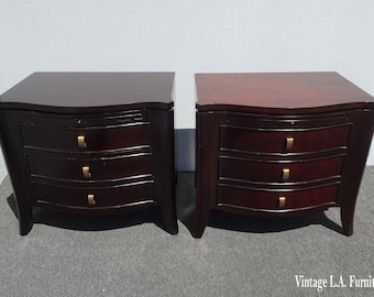 Pair of Vintage 28"H Modern Nightstands by Brownstone Fine Furniture