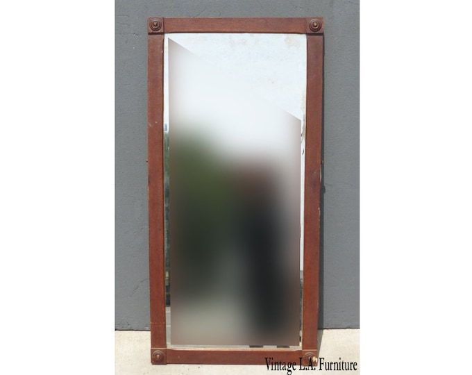 Antique Federal Style Tall Rectangular Wall Mantle Mirror French Chic