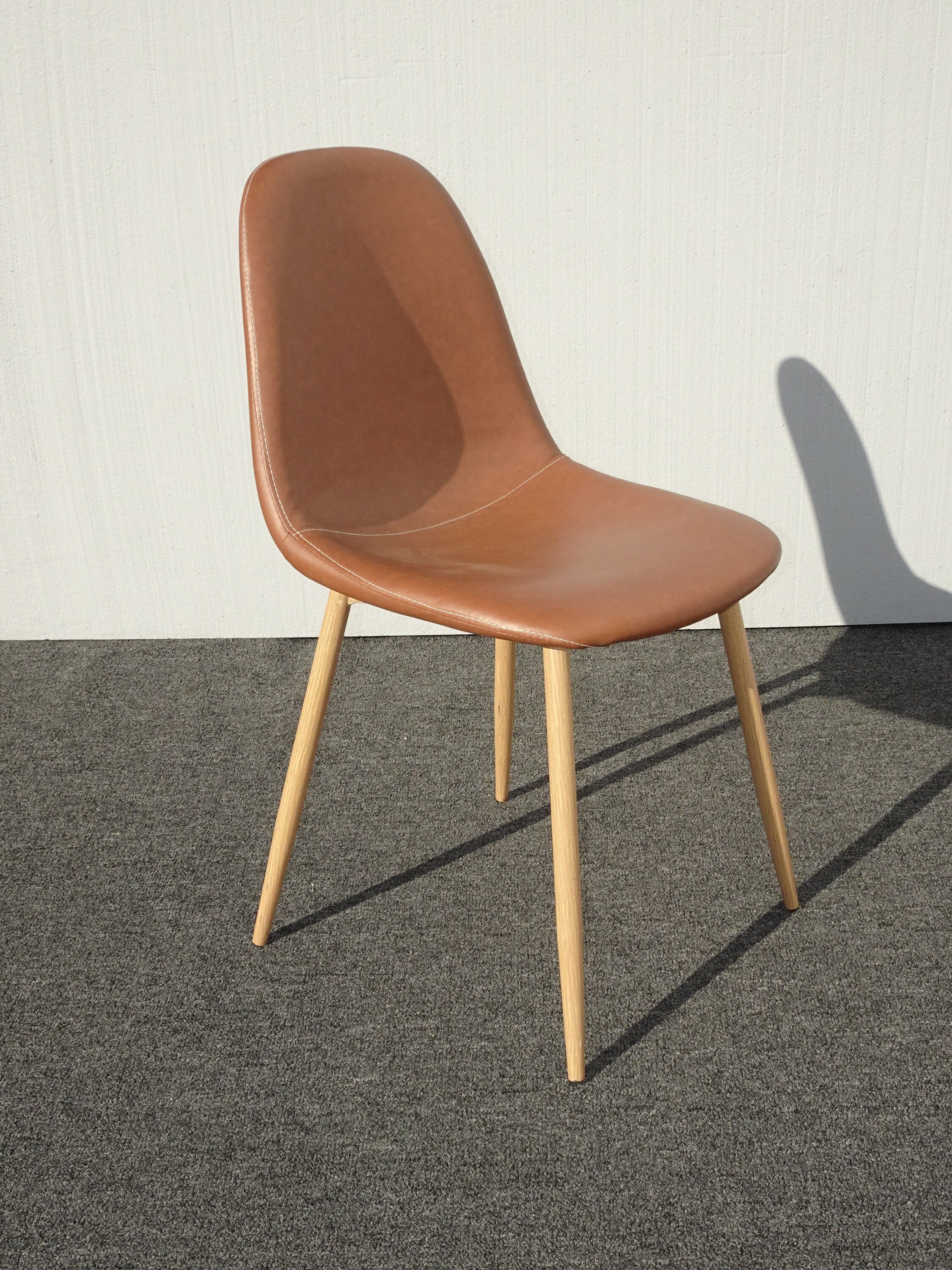 Set of Six Contemporary Modern Style Burnt Orange Dining Room Chairs