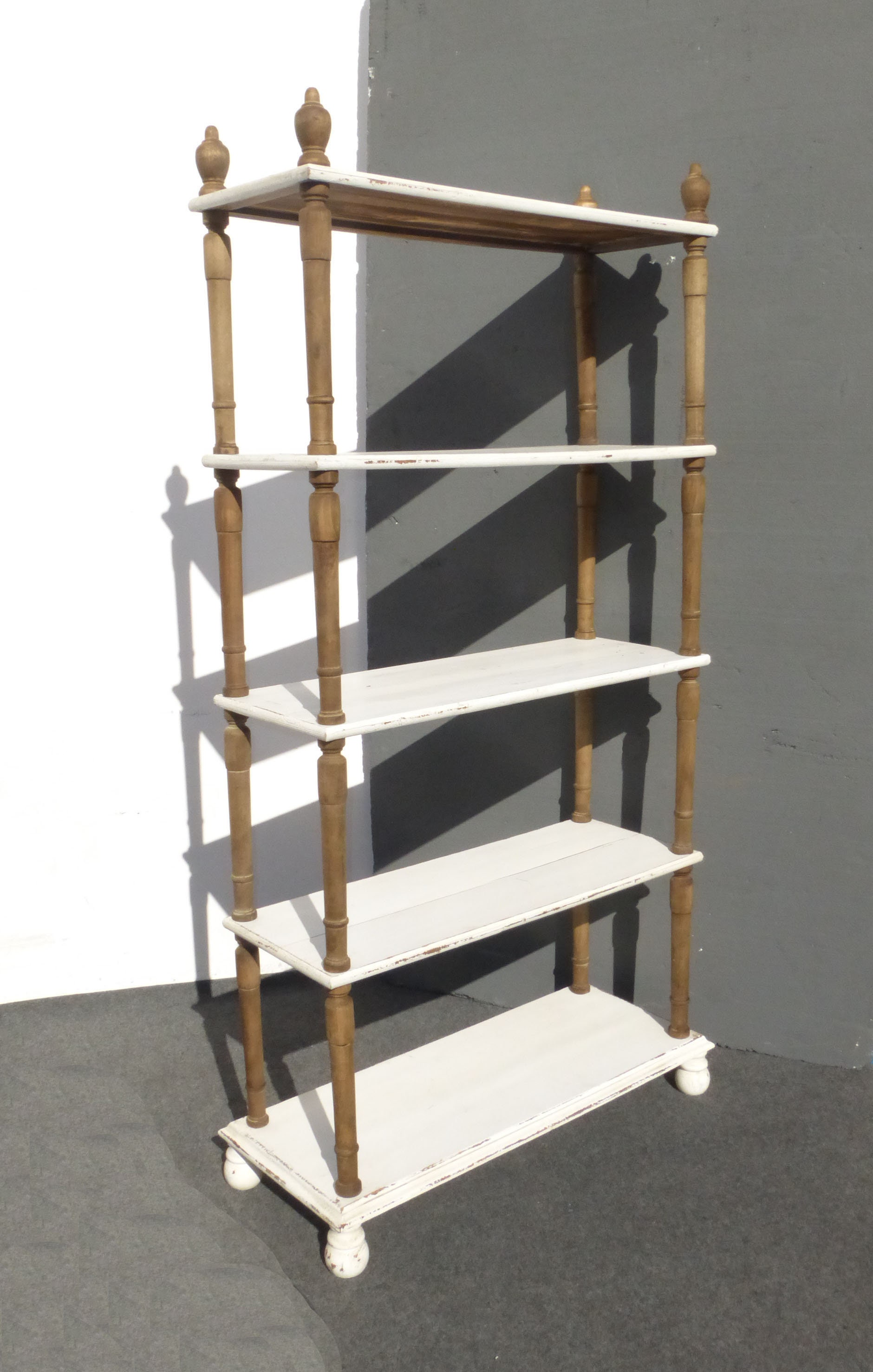 Vintage French Country Cottage Chic Shabby WHITE Rustic BOOKCASE BookShelves