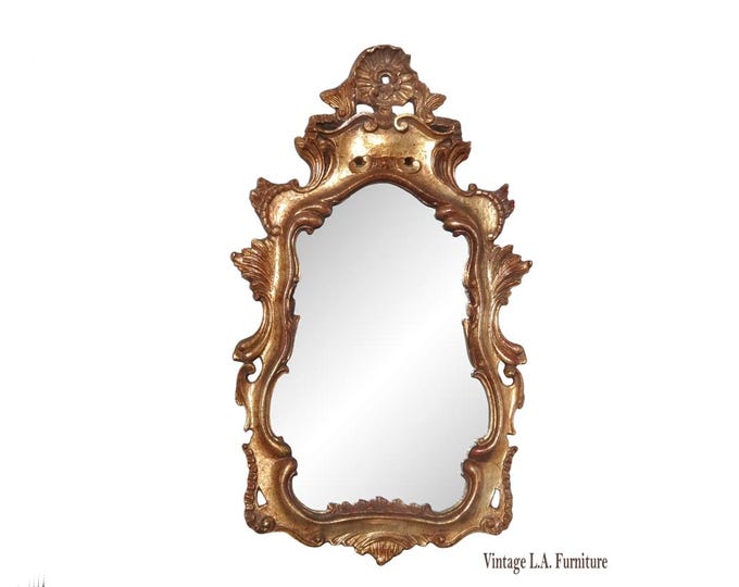 51" Tall Vintage French Provincial Gold Ornate Wall Mantle Mirror