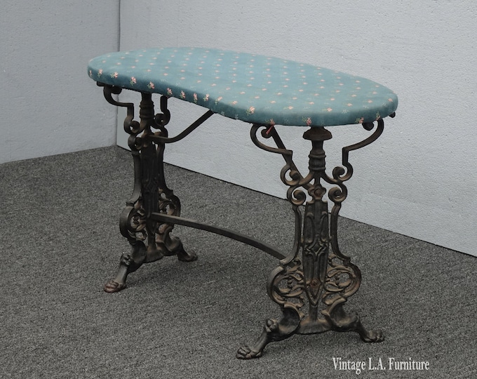 Vintage French Style Cast Iron Bench with Ornate Base