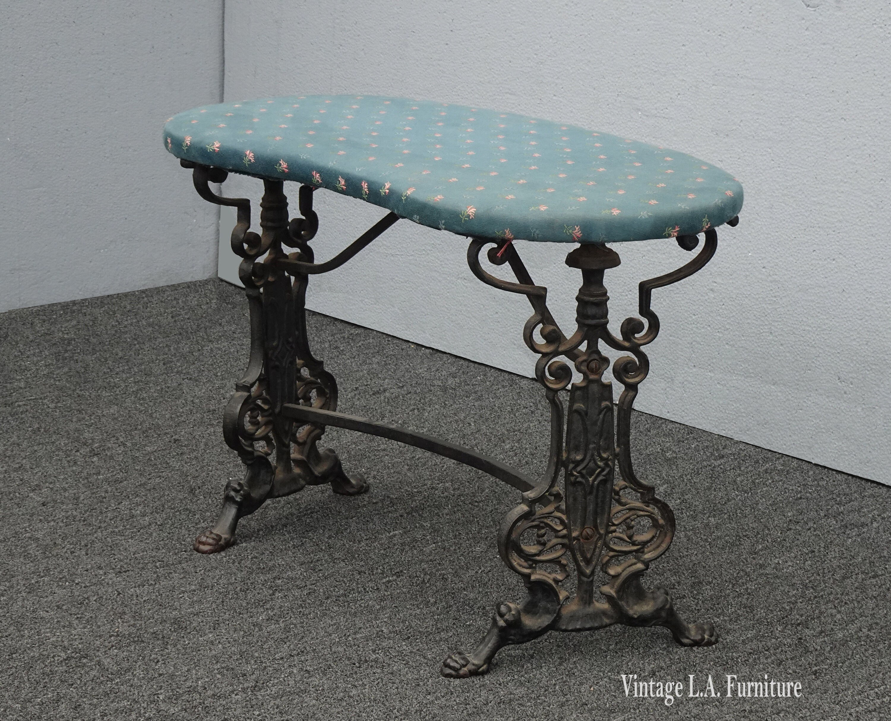 Vintage French Style Cast Iron Bench With Ornate Base Etsy