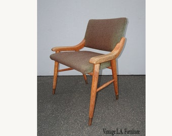 Vintage Danish Mid Century Modern Solid Wood Accent Chair