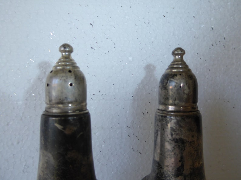 Vintage/Antique Empire Sterling Silver Weighted Salt & Pepper Shakers 242 image 7