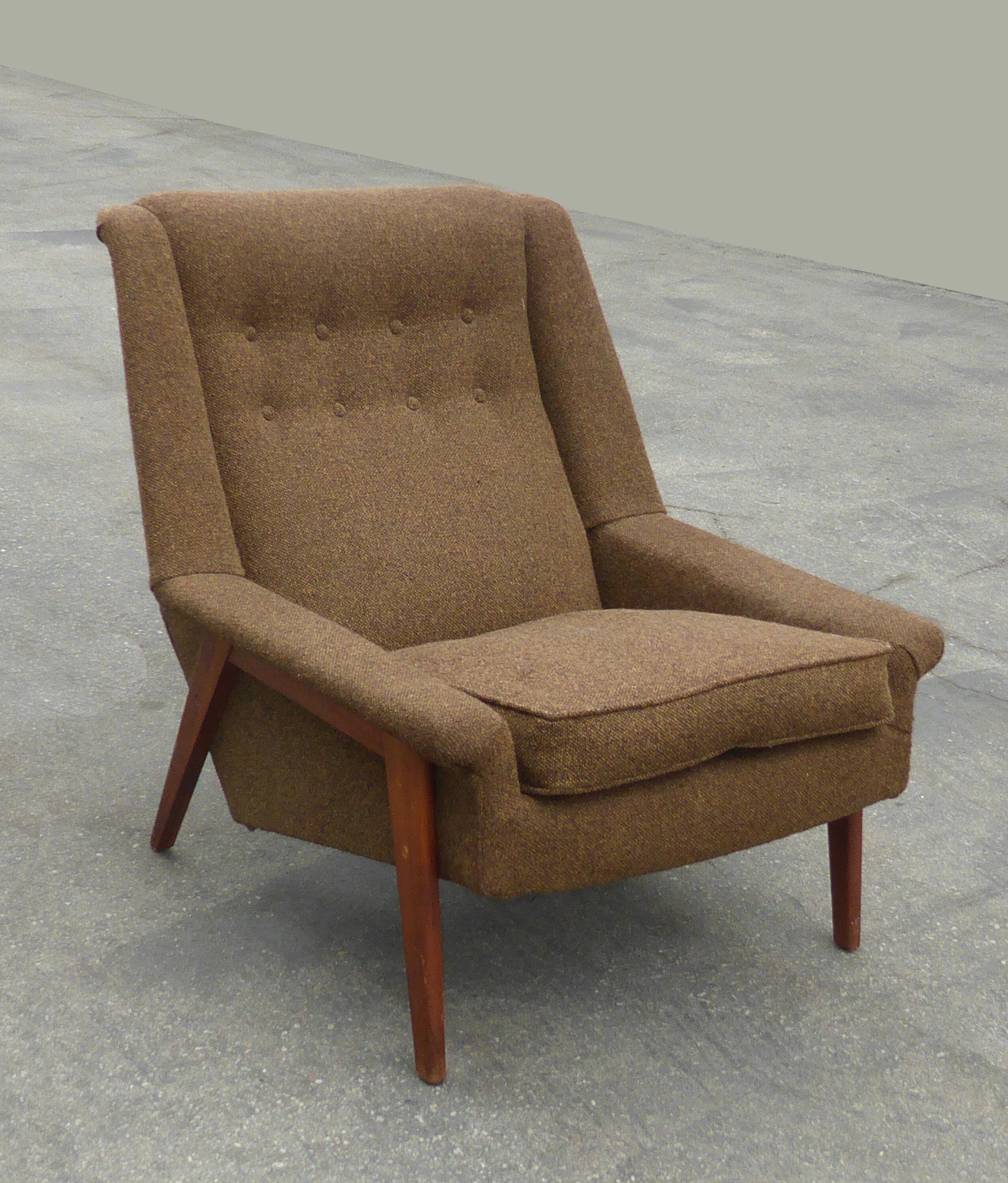 Vintage Scandinavian Mid Century Modern Lounge Chair Folke Ohlsson for