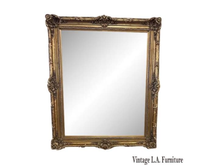 Picture Frame - 75" Tall Vintage French Louis Ornate Gold Wall Mantle Picture Frame #723