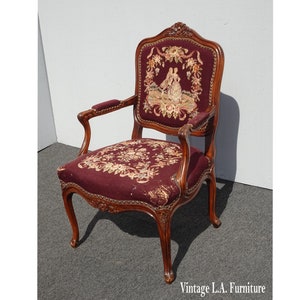SOLD French Louis XV Style 19th Century Bergère Chair with Mythological  Needlepoint
