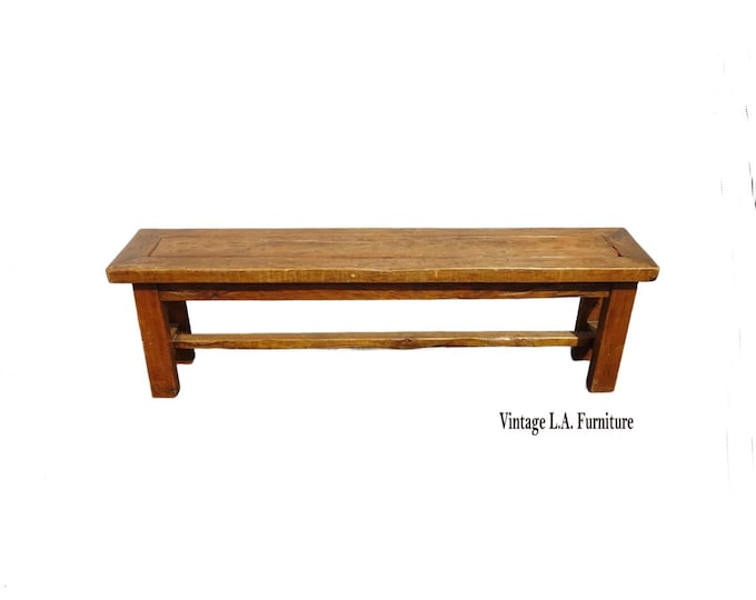 Vintage Rustic Farmhose Bench French Country ~ Mid Century Modern 1of2