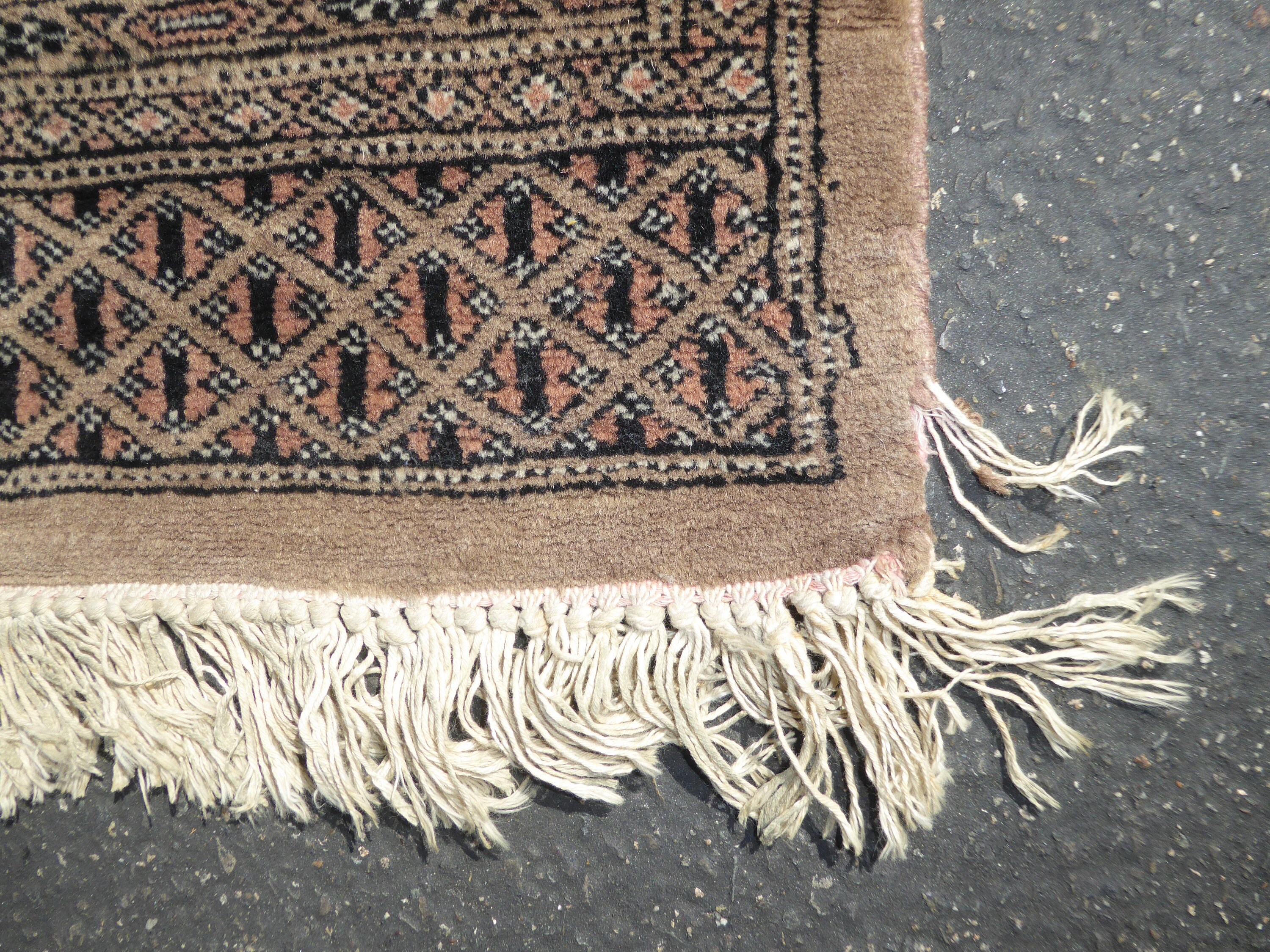 Vintage Hand Woven Wool Pakistan Bokhara Area Rug 51 x 79 Baby Blue